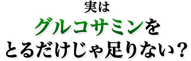 実はグルコサミンをとるだけじゃ足りない?
