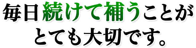 毎日続けて補ってあげることがとても大切です。