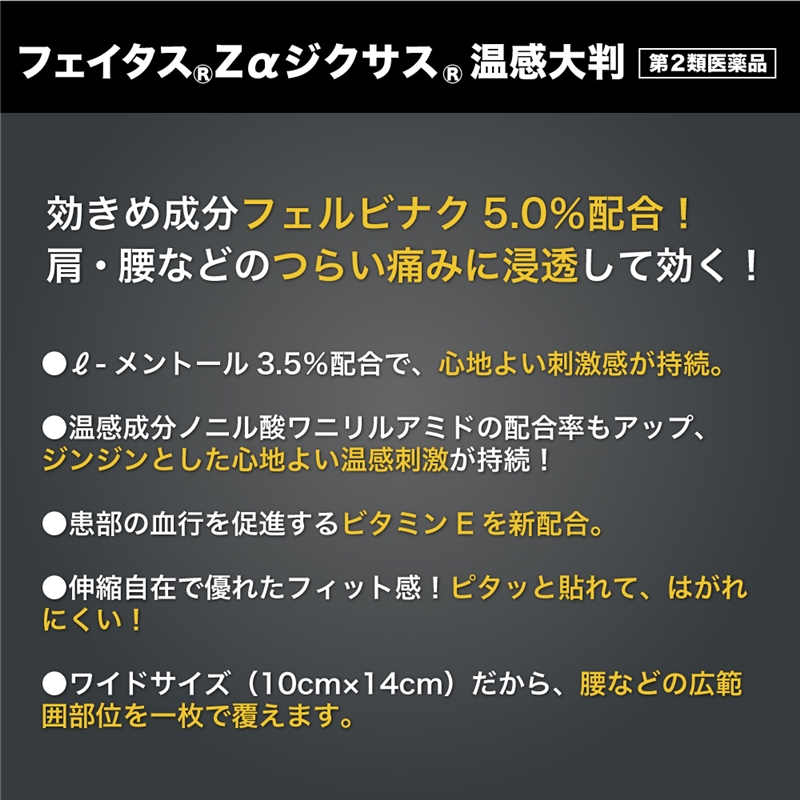 【第2類医薬品】フェイタス5.0 温感（大判サイズ） 10枚