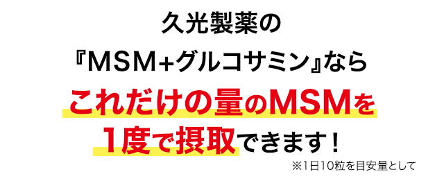 これだけの量のMSMを1度で摂取できます！